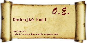 Ondrejkó Emil névjegykártya